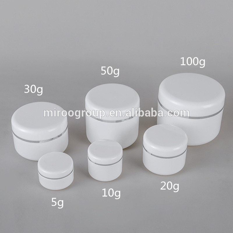 10g 20g White Empty Plastic Cosmetic Containers With Round Lid For Face Cream DIY Body Scrub Lotion Storage Jar Pot Case