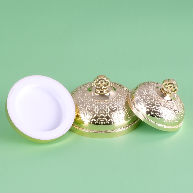 10g 20g in stock Luxury Ready to ship Fashion Design Acrylic Cream Jar Empty Golden Cosmetic Container With Cap