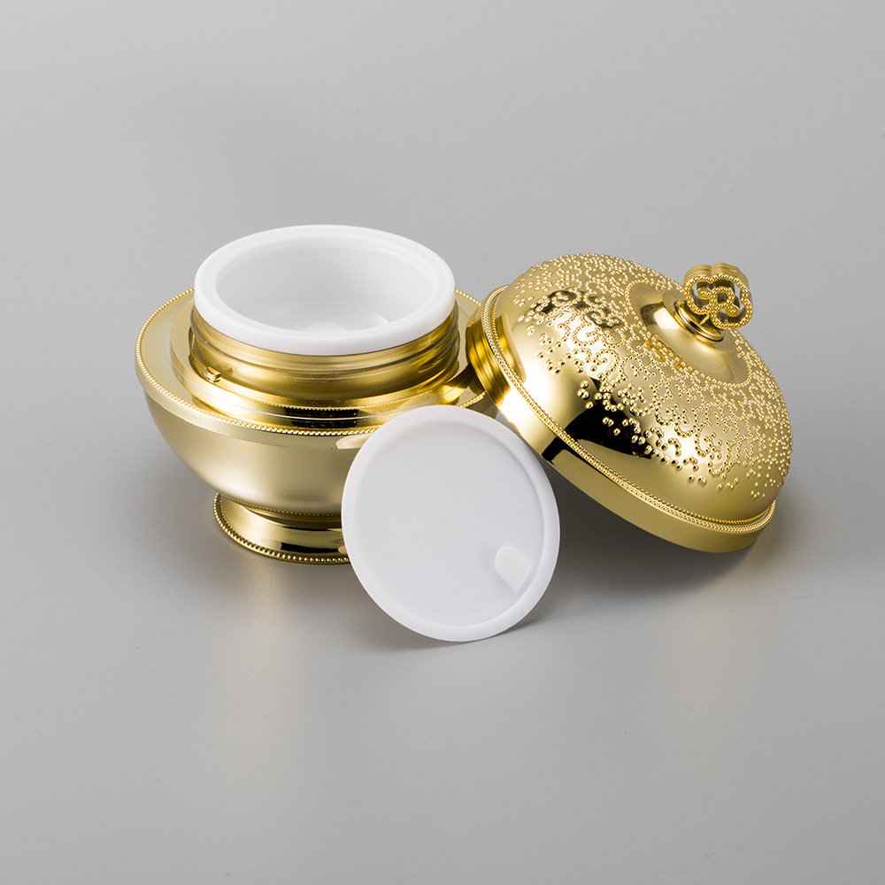 10g 20g in stock ready to ship luxury cream jar empty face eye cream jar gold jars plastic pot with gold lid