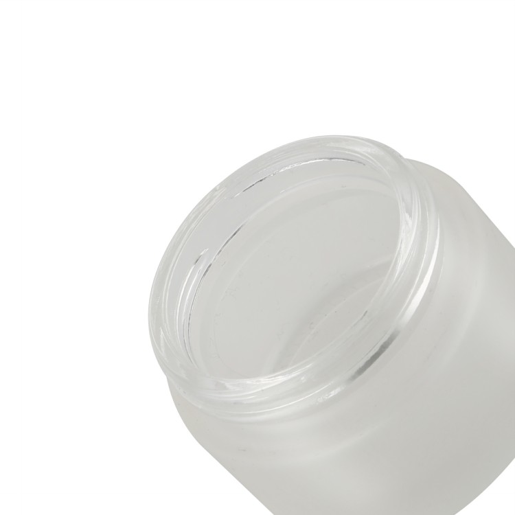 10g 30g 50g 100g black aluminum top clear frosted empty Luxury jar glass cosmetic
