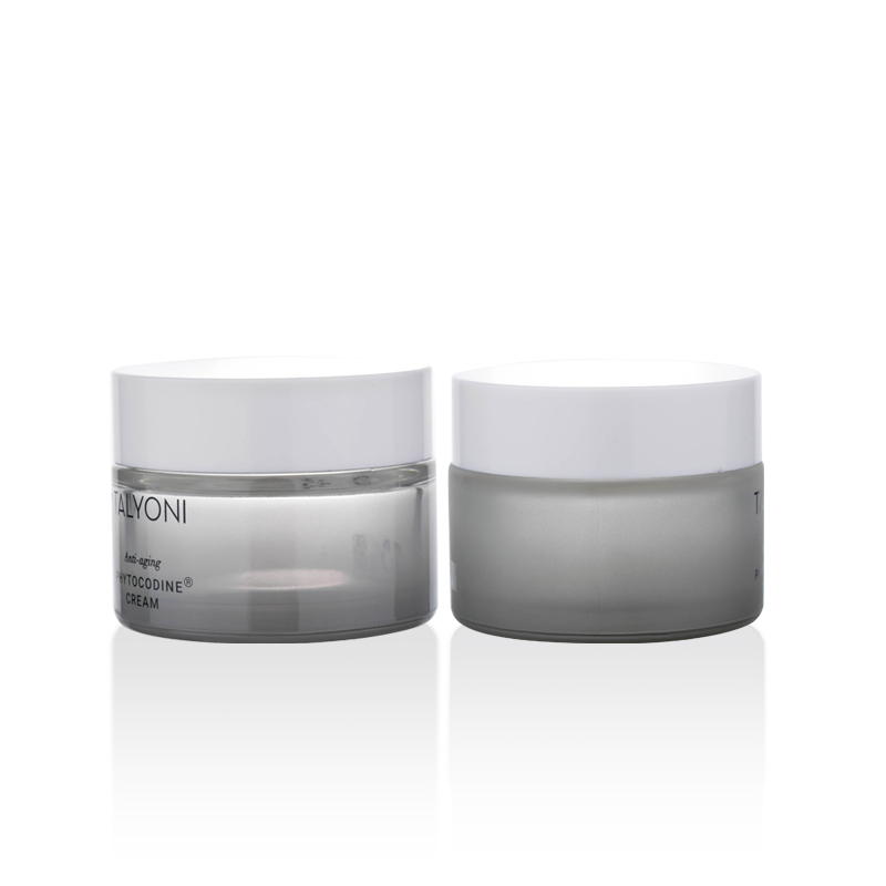 10g 30g 50g 100g frosted grey colored glass jar cosmetic skin care package glass jars with white plastic cap