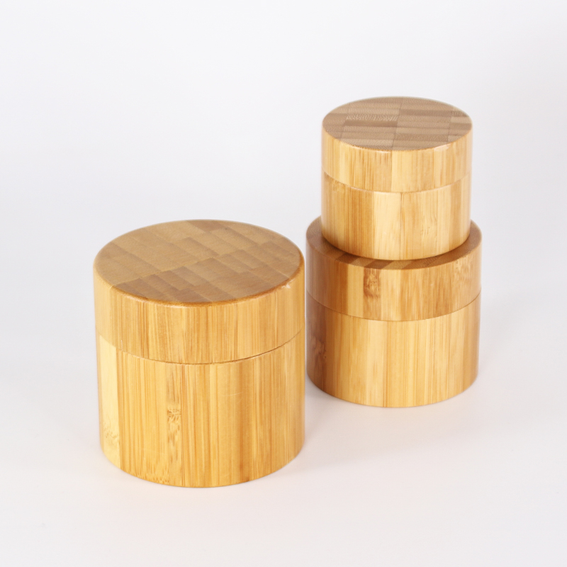 10g 30g 50g 100g new fashion real wooden bamboo full cover cosmetic bottle with plastic PP inner jar for cream container