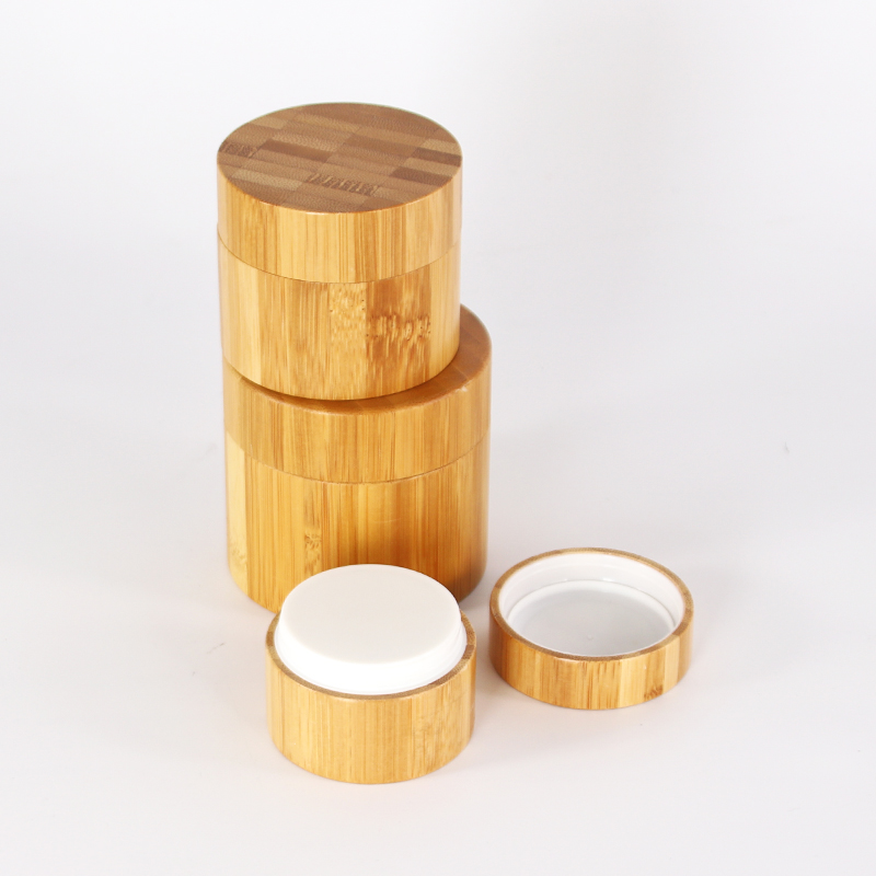10g 30g 50g 100g new fashion real wooden bamboo full cover cosmetic bottle with plastic PP inner jar
