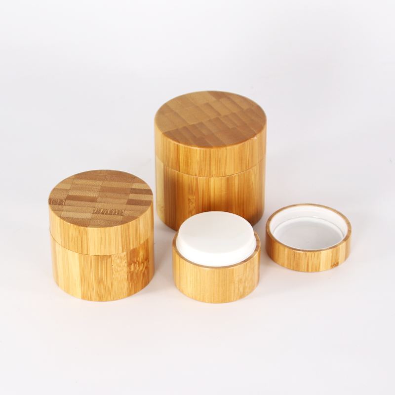 10g 30g 50g 100g new fashion real wooden bamboo full cover cosmetic bottle with plastic PP inner jar
