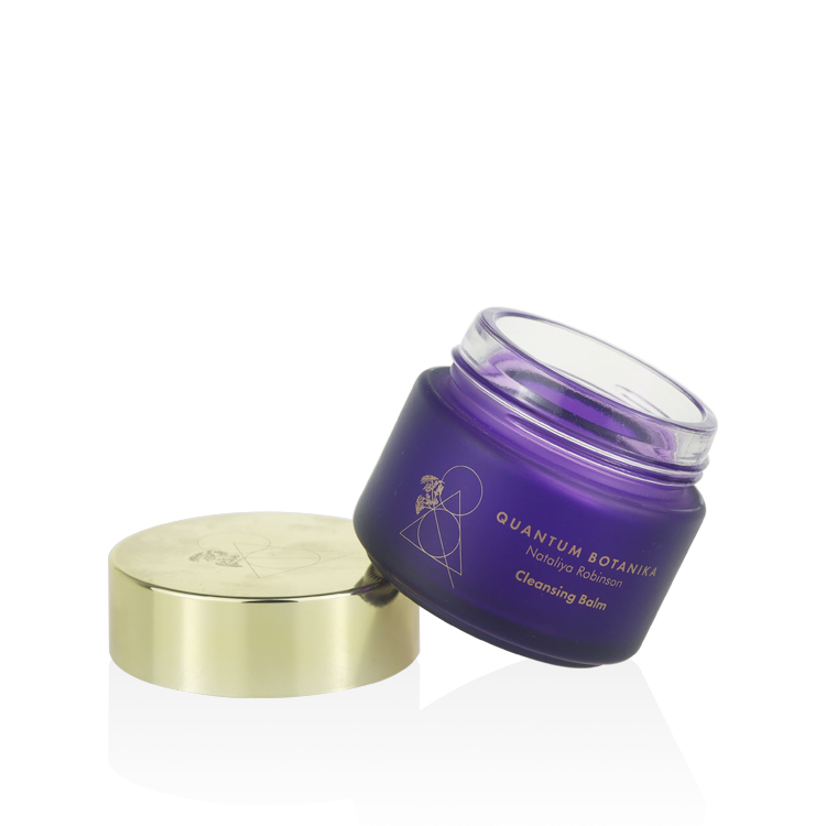 10g 30g 50g 100ml violet customized color cosmetic glass jar gold aluminum cap empty glass moisturizer jar