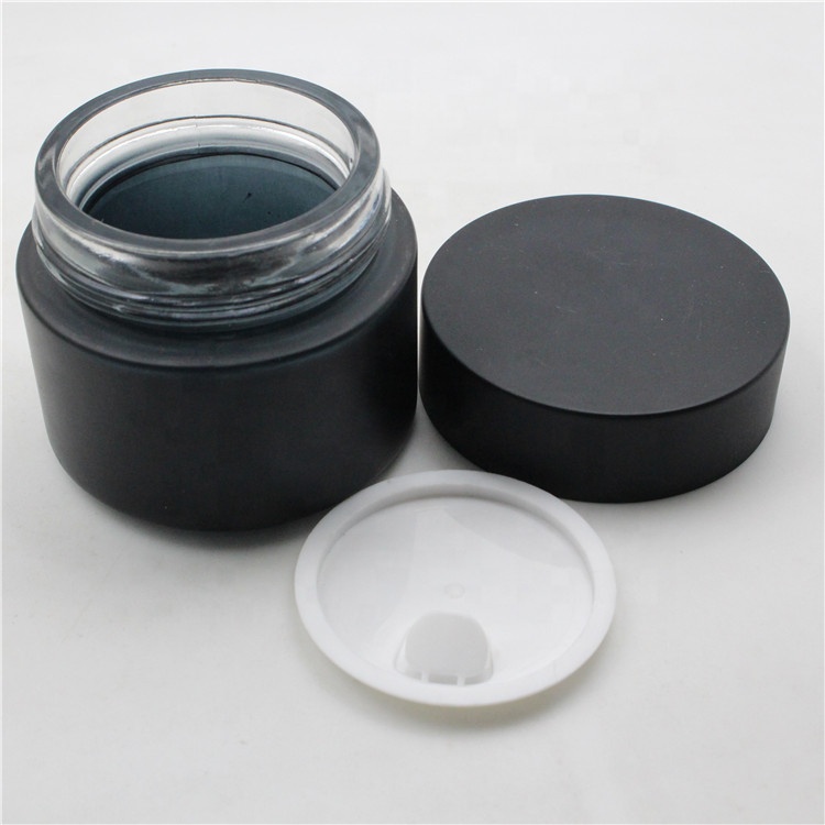 10g 30g 50g Thick Glass Cosmetic Jar with Line Sealer Threaded Cap Cosmetic Package
