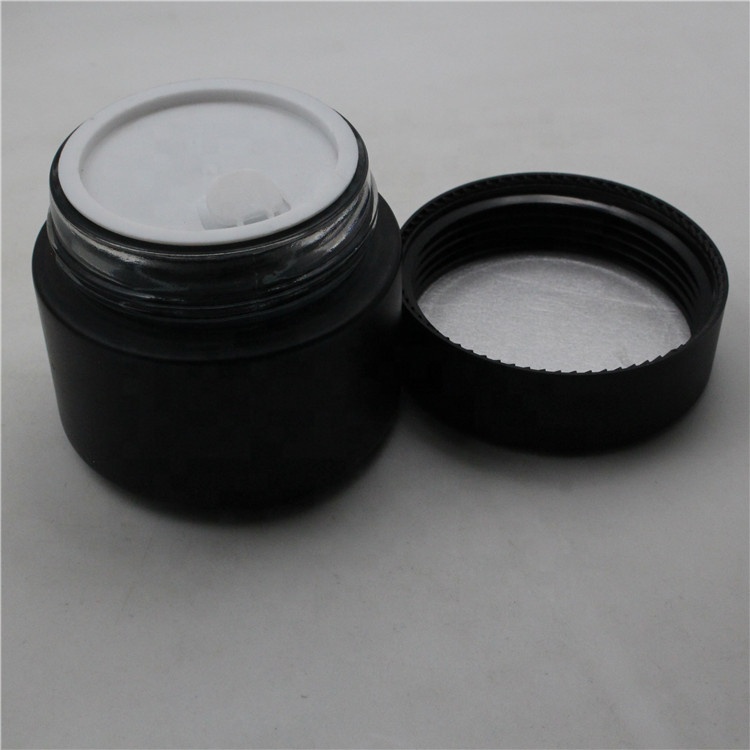 10g 30g 50g Thick Glass Cosmetic Jar with Line Sealer Threaded Cap Cosmetic Package