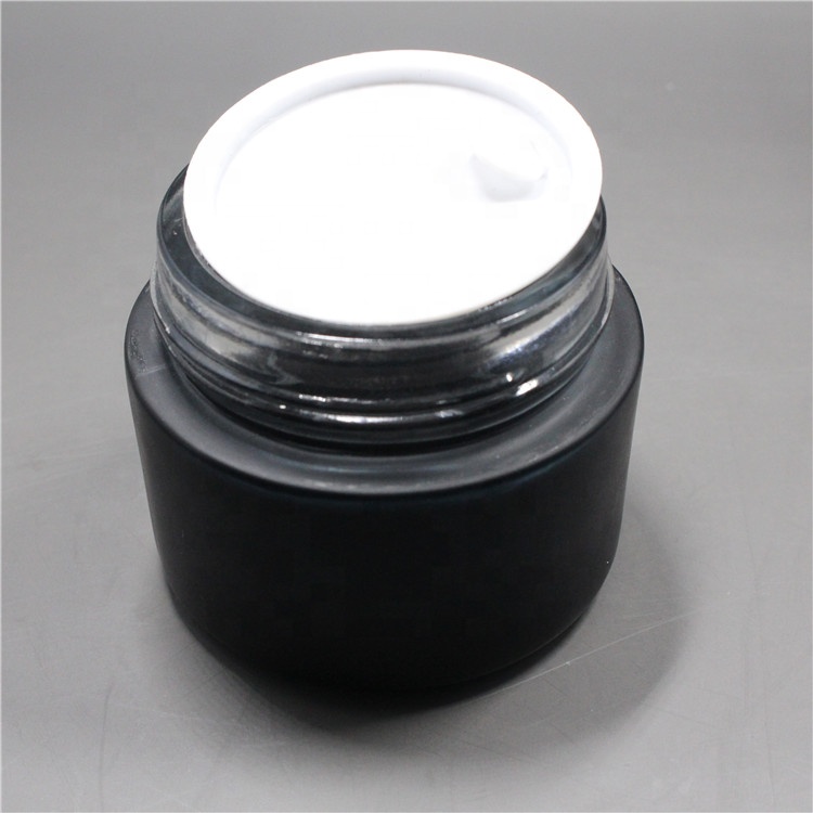10g 30g 50g Thick Glass Cosmetic Jar with Line Sealer Threaded Cap Cosmetic Package
