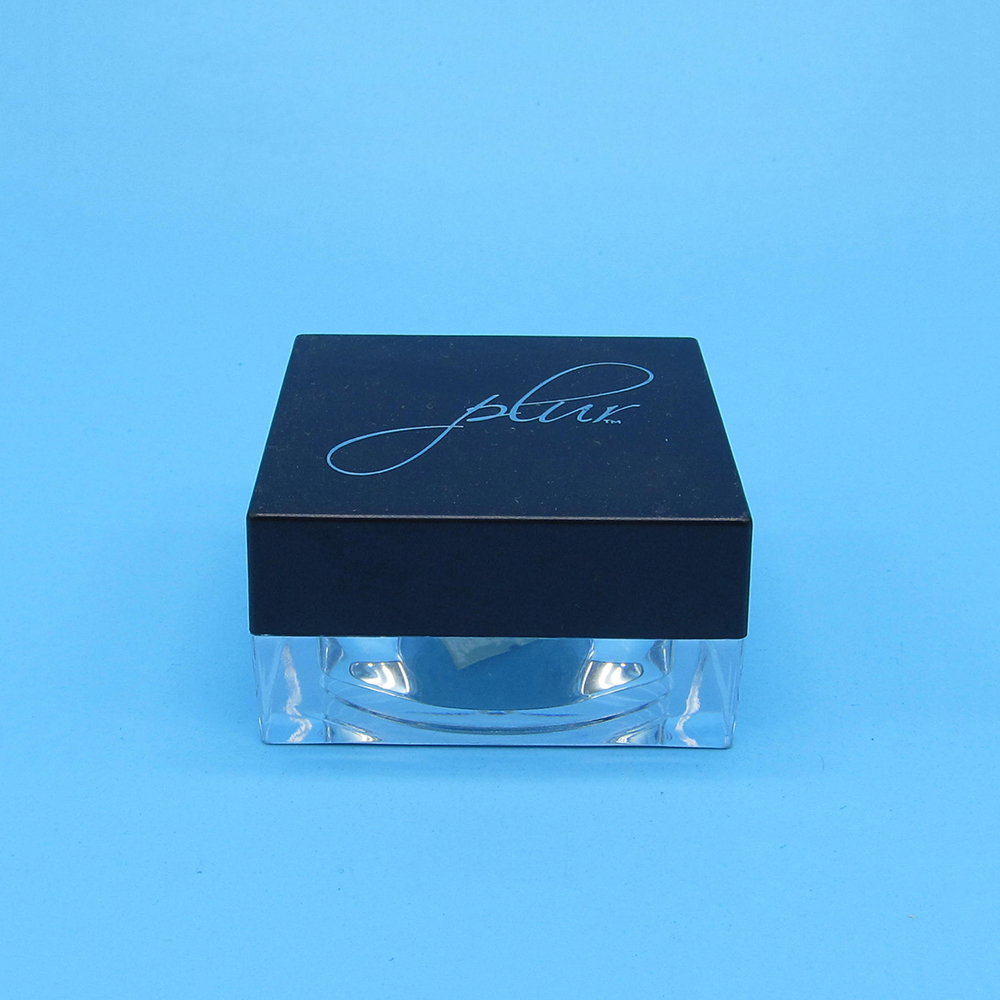 10g 30g Clear Square Plastic Cosmetic Loose Powder Jar for Skin Care