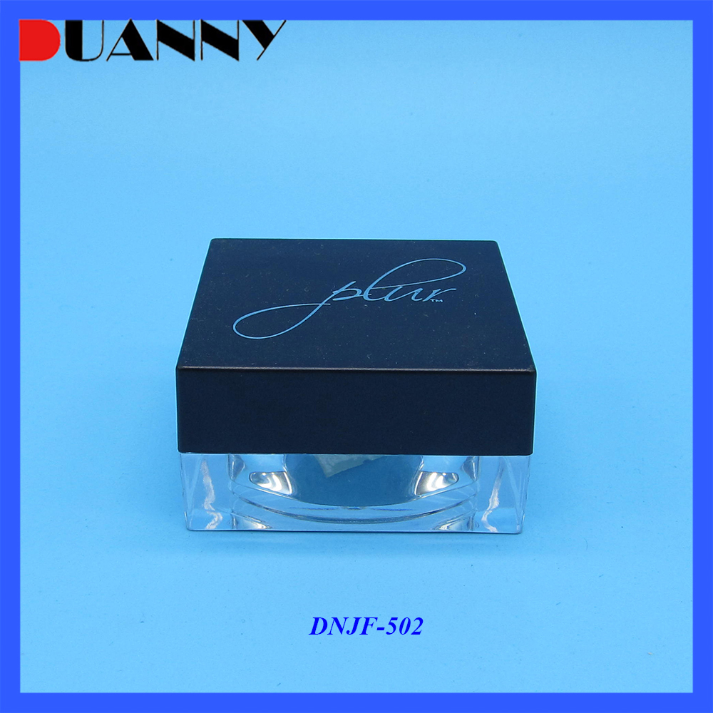 10g 30g Clear Square Plastic Cosmetic Loose Powder Jar for Skin Care