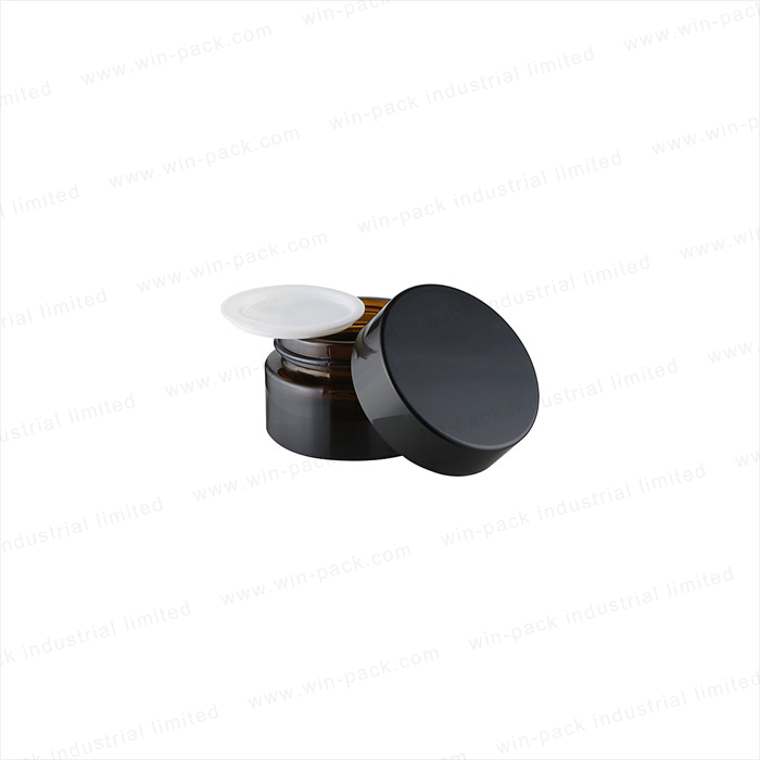 10g 5g 15g 20g 30g 50g 70g Packaging container amber black pet glass cosmetic cream jar with black lid