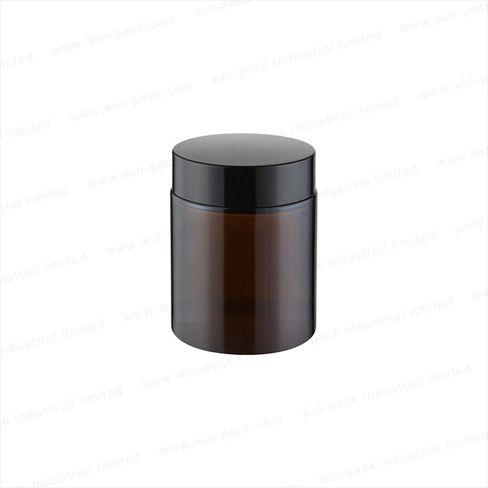 10g 5g 15g 20g 30g 50g 70g Packaging container amber black pet glass cosmetic cream jar with black lid