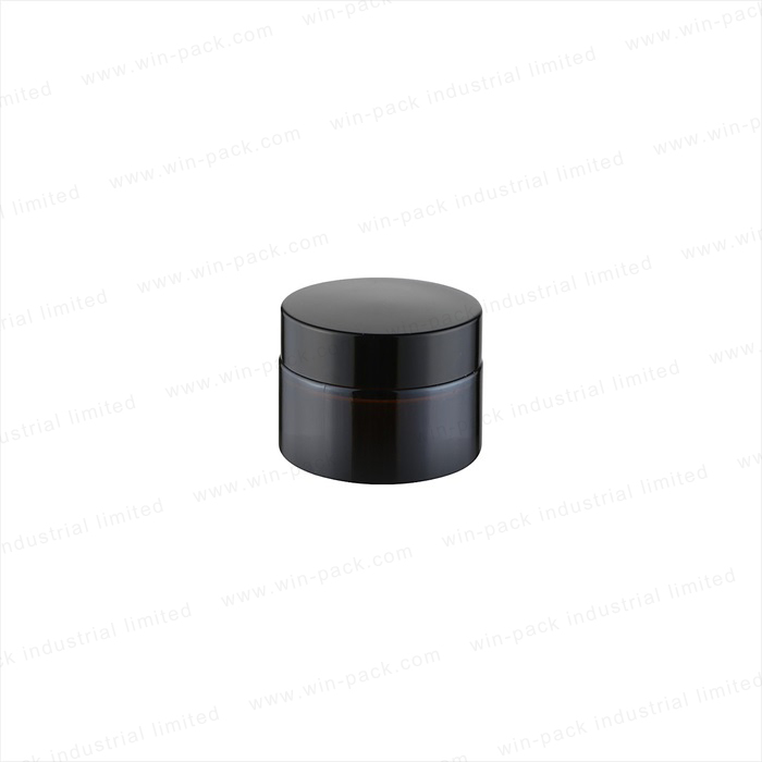 10g 5g 15g 20g 30g 50g 70g Packaging container amber black pet glass cosmetic cream jar with black lid