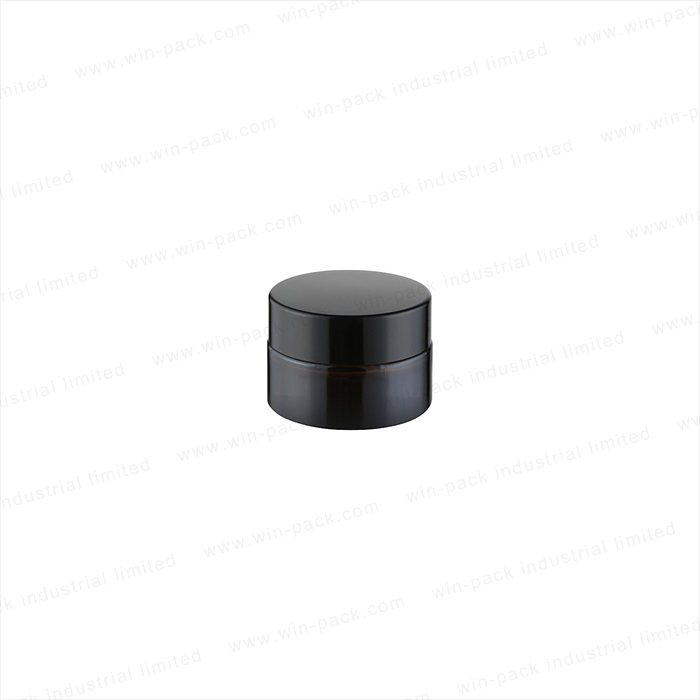 10g 5g 15g 20g 30g 50g 70g Packaging container amber black pet glass cosmetic cream jar with black lid