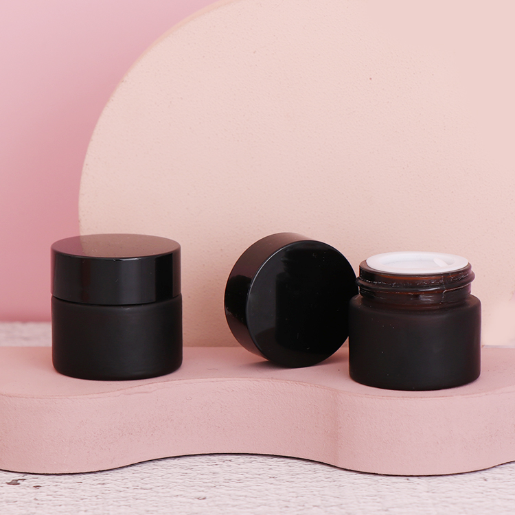 10g Amber color small custom cosmetic skincare cream glass packging jars