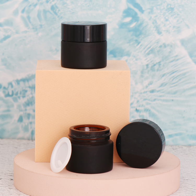 10g Amber color small custom cosmetic skincare cream glass packging jars