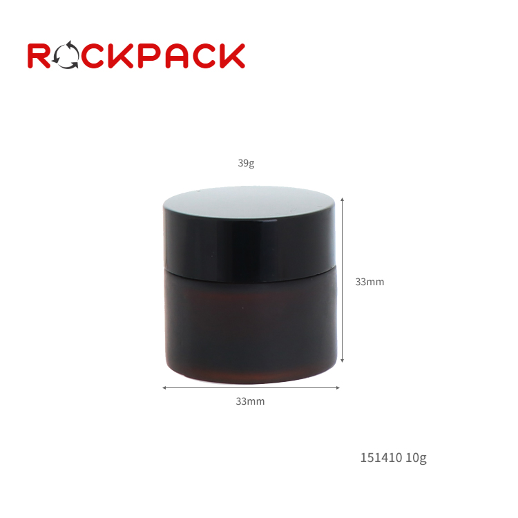 10g Amber color small custom cosmetic skincare cream glass packging jars