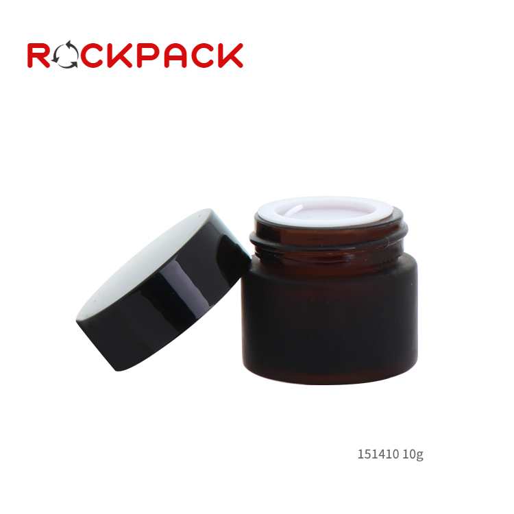 10g Amber color small custom cosmetic skincare cream glass packging jars