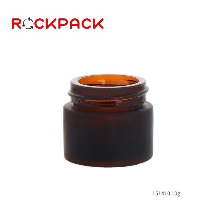 10g Amber color small custom cosmetic skincare cream glass packging jars