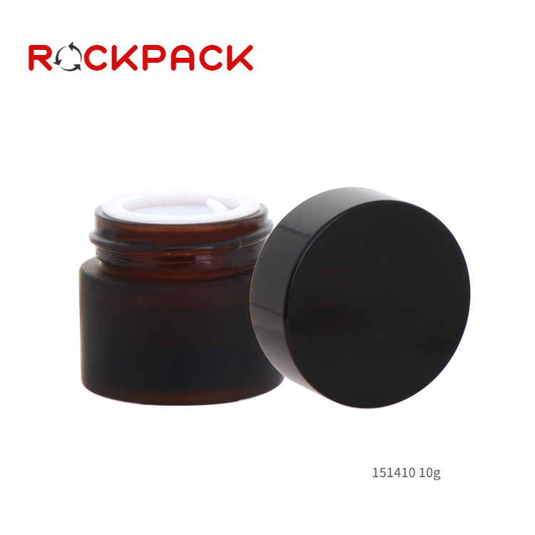 10g Amber color small custom cosmetic skincare cream glass packging jars