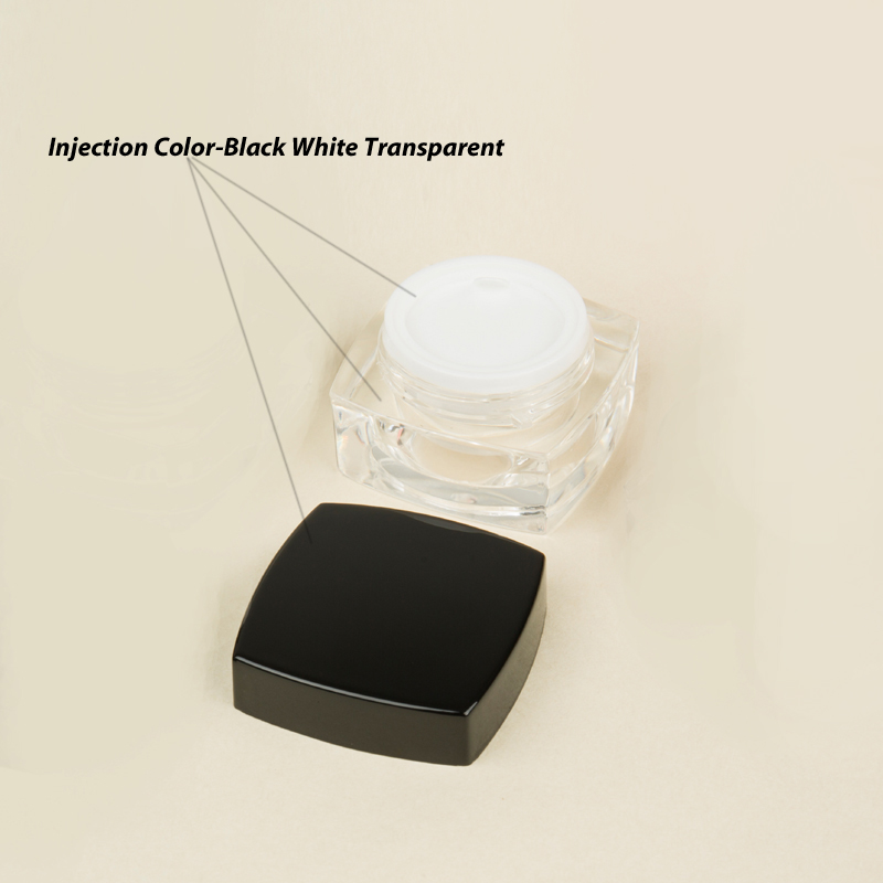 10g Cheap custom Acrylic cream jar 10gram square plastic cream jars double wall for skincare packaging # 5g 10g available
