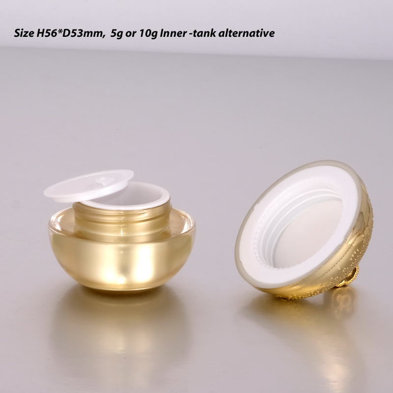 10g Customized Golden Double Wall Acrylic Cream Pot 10gr Empty Cosmetics Plastic Cream Jar # 5g/10g/15g/20g/30g available