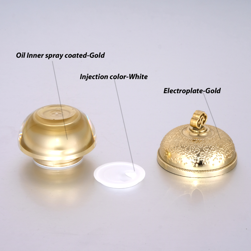 10g Customized Golden Double Wall Acrylic Cream Pot 10gr Empty Cosmetics Plastic Cream Jar # 5g/10g/15g/20g/30g available