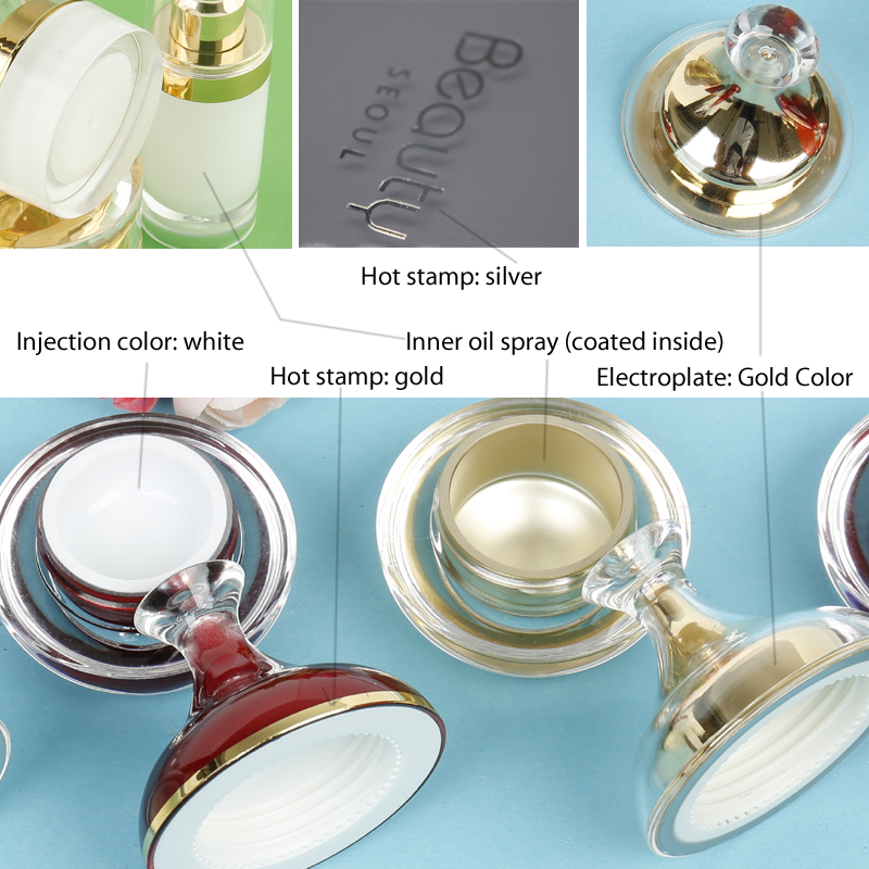 10g Customized Golden Double Wall Acrylic Cream Pot 10gr Empty Cosmetics Plastic Cream Jar # 5g/10g/15g/20g/30g available