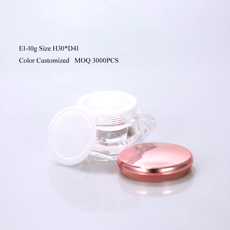 10g Diamond Customized Acrylic Jar Modern Design Luxury Cosmetic Empty Cream Container Pot # 3/5/10/15/20/30g available