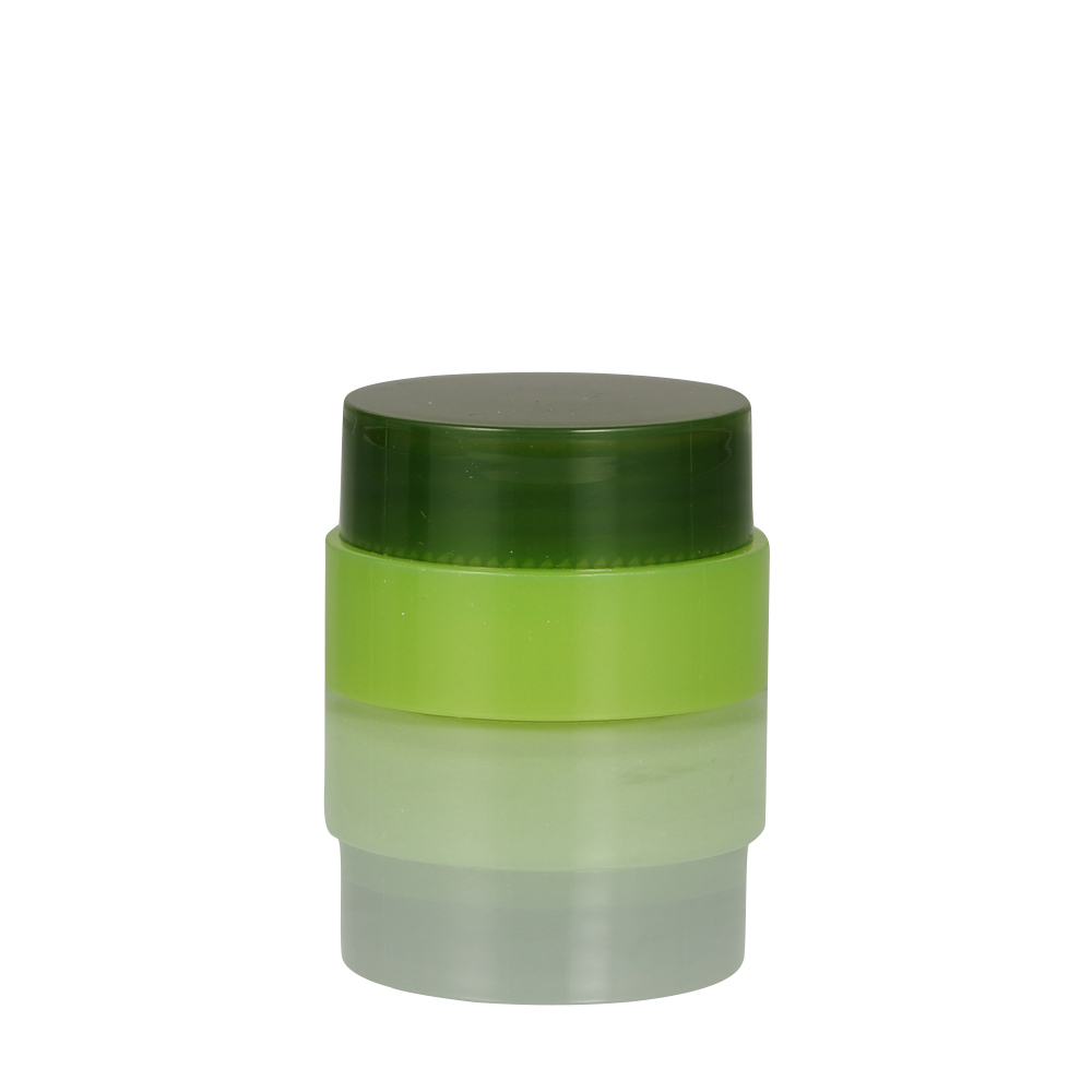 10g Green Clear Black Plastic PP PS PET Jar with black Cover