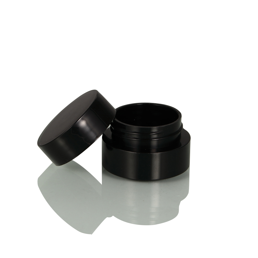 10g Green Clear Black Plastic PP PS PET Jar with black Cover