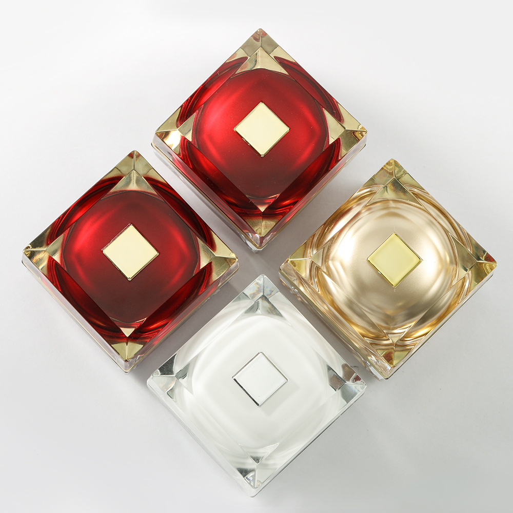 10g High Quality Cosmetic Jar Square Packaging Cream Container Acrylic Cosmetic Cream Jar