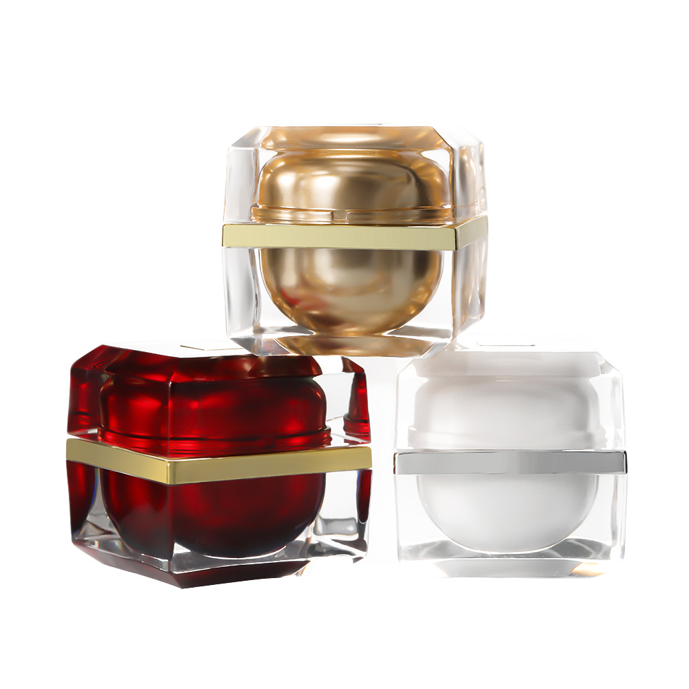10g High Quality Cosmetic Jar Square Packaging Cream Container Acrylic Cosmetic Cream Jar