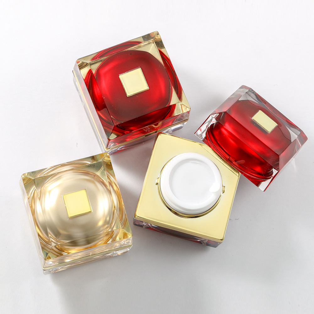 10g High Quality Cosmetic Jar Square Packaging Cream Container Acrylic Cosmetic Cream Jar