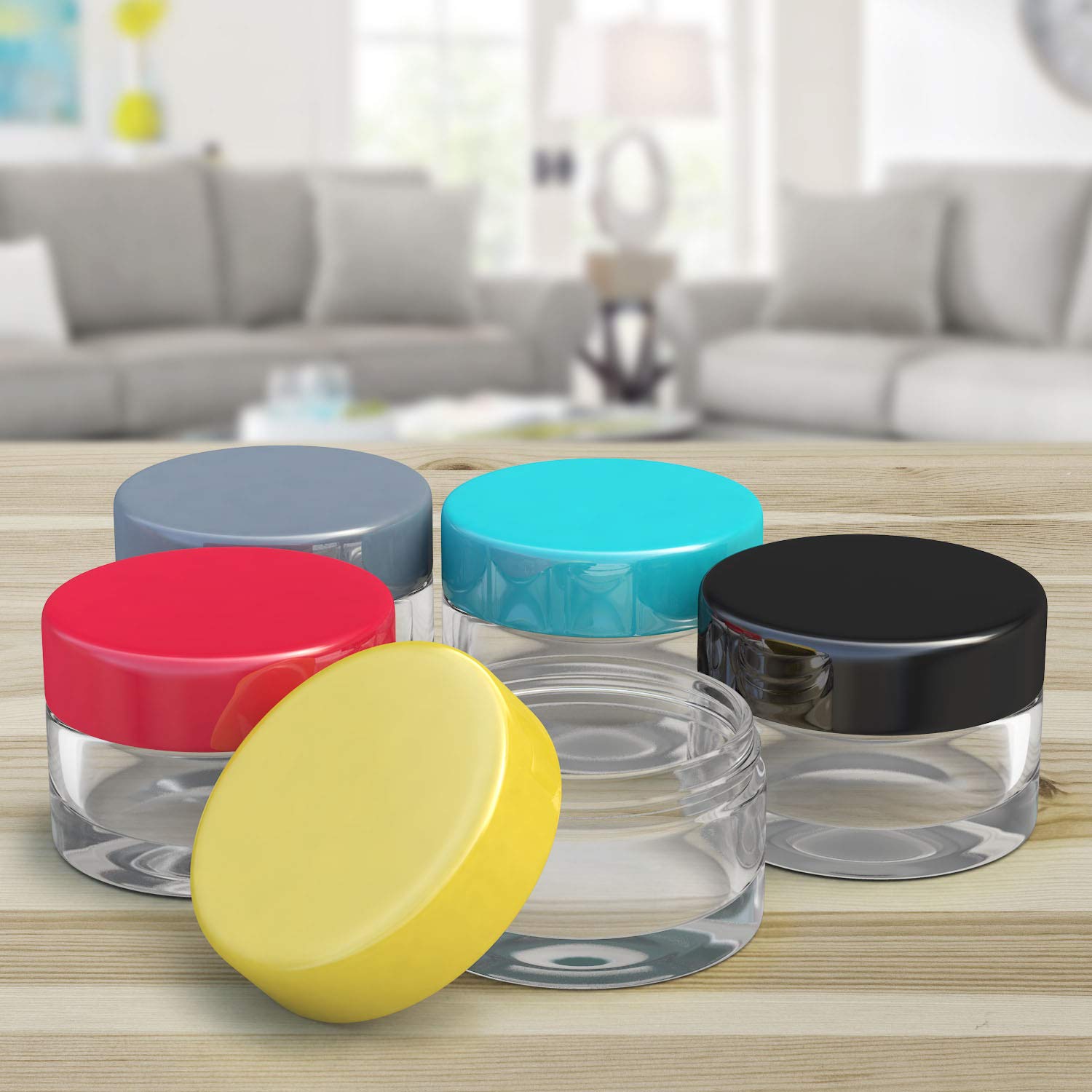 10g PET Plastic Jar Cosmetic Sample Empty Container Plastic Round Lid Small Bottle