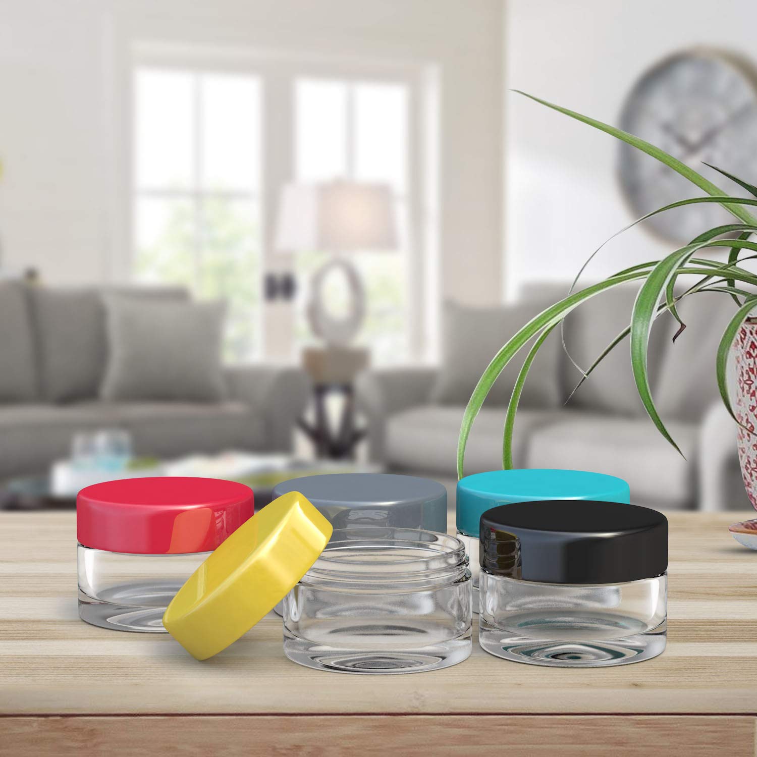 10g PET Plastic Jar Cosmetic Sample Empty Container Plastic Round Lid Small Bottle