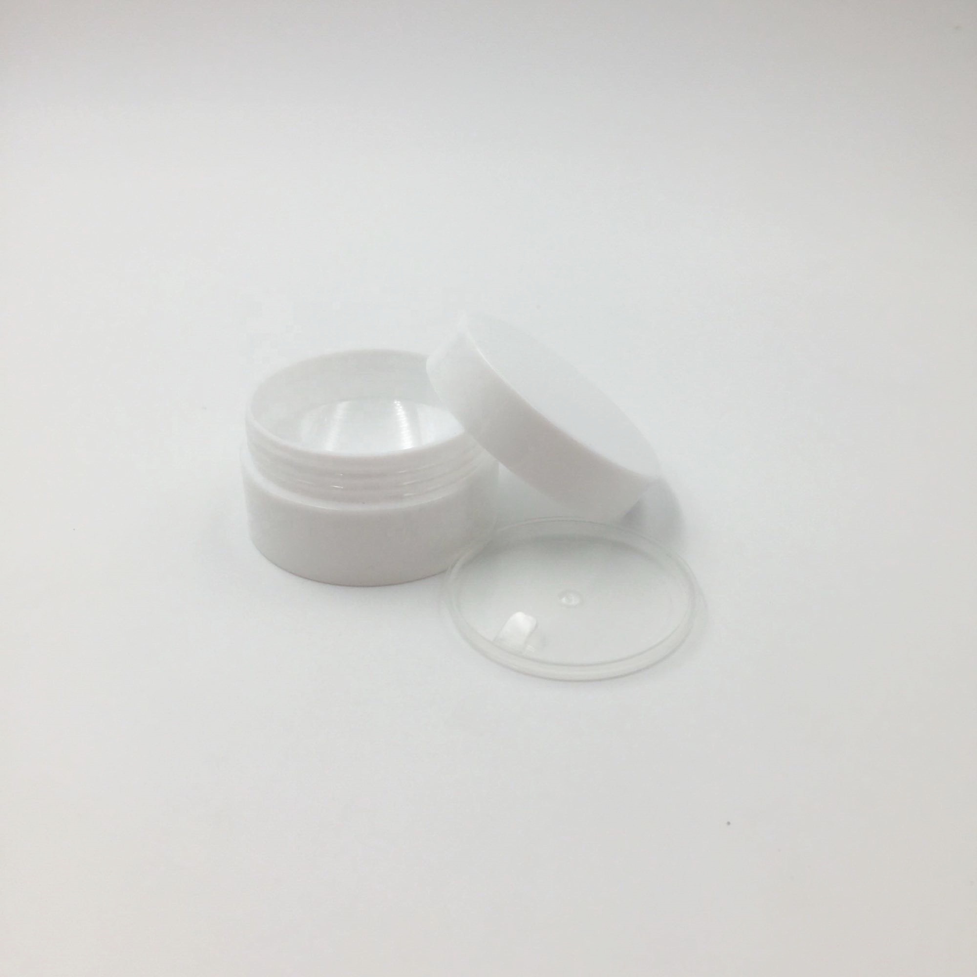 10g PP White Make Up Small cream Jar with inner lids, plastic white cosmetic container for eye cream