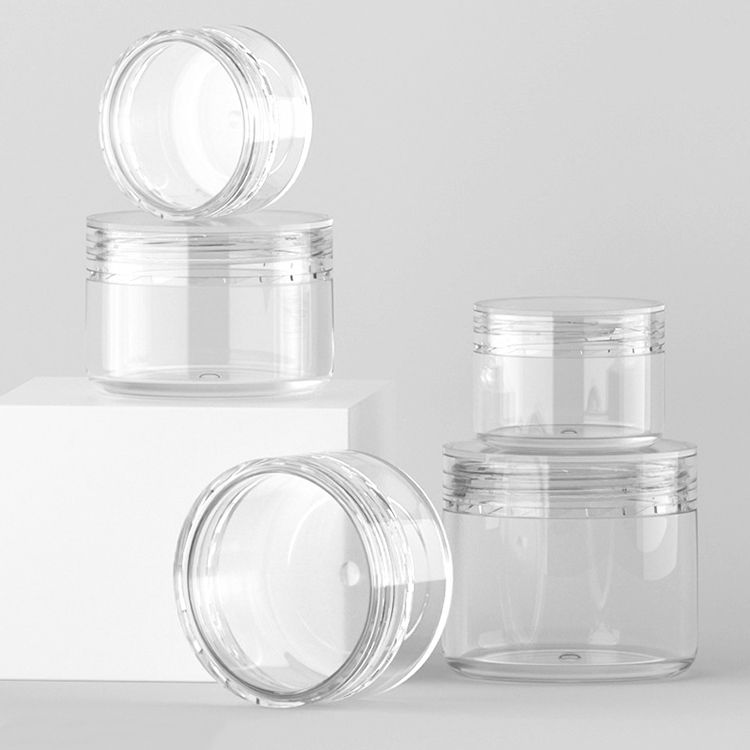 10g PS clear plastic cream jar make up sample jar with screw cap
