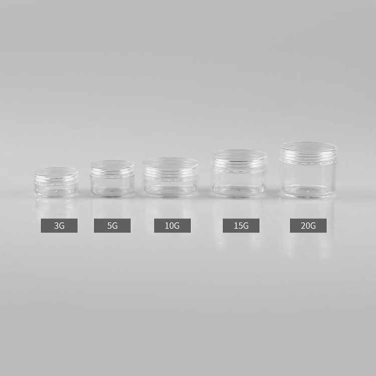 10g PS clear plastic cream jar make up sample jar with screw cap
