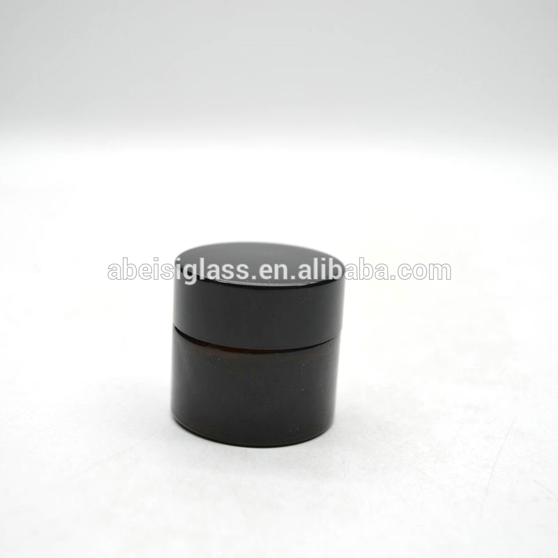 10g Small cosmetic nail powder pot jar with black lid custom private label glass jars