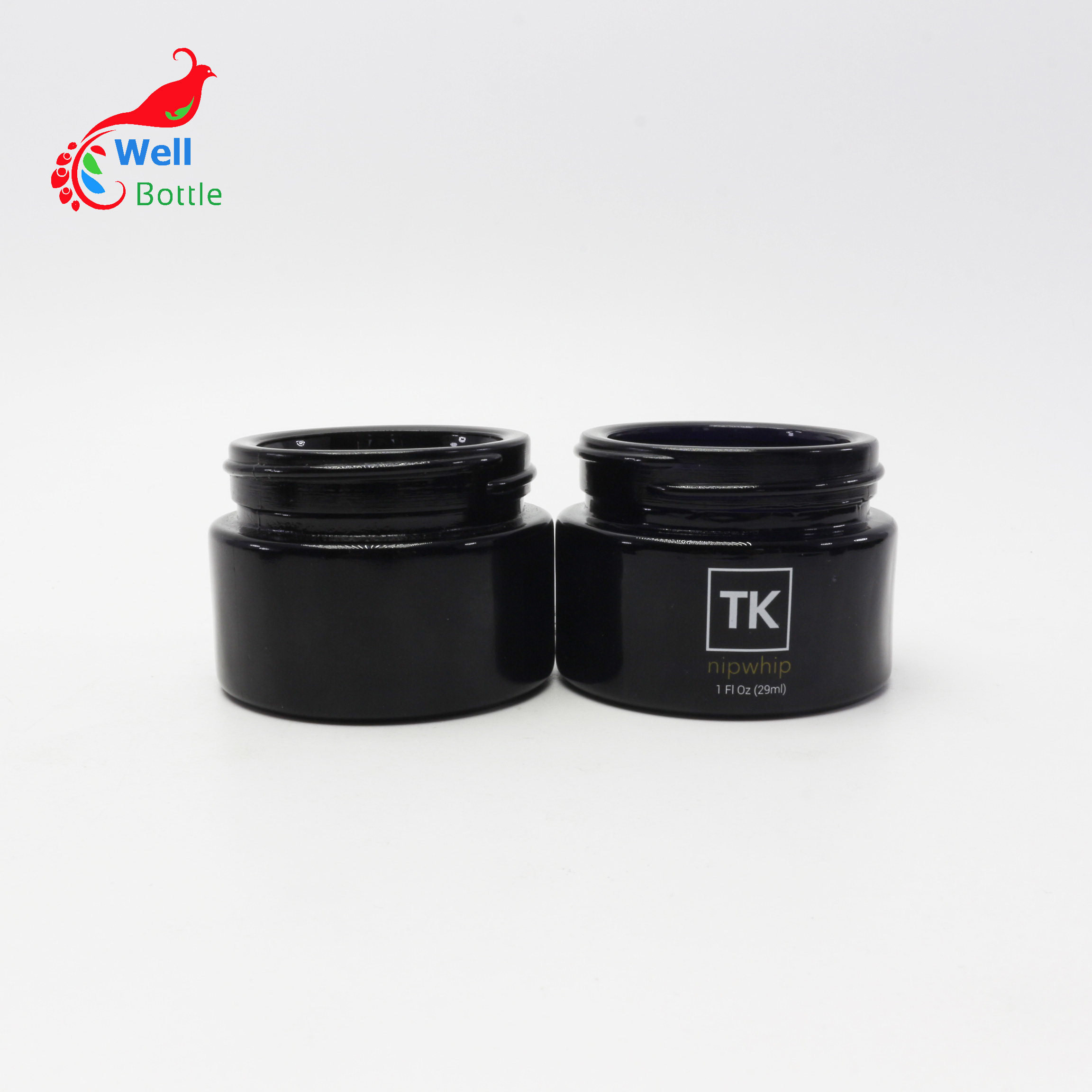 10g Ultraviolet cream jar glass black jars for skin care  DV291E