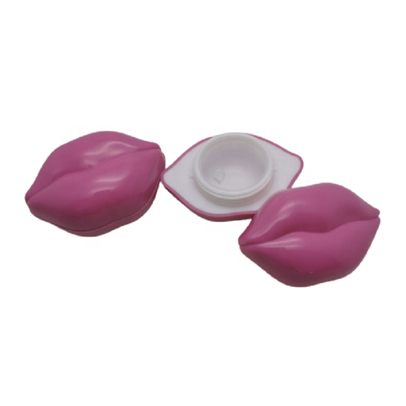 10g Unique Pink Big Mouth Shaped Facial/Eye Cream Bottle Cosmetic Container Plastic Cream Jar With Hand Pad