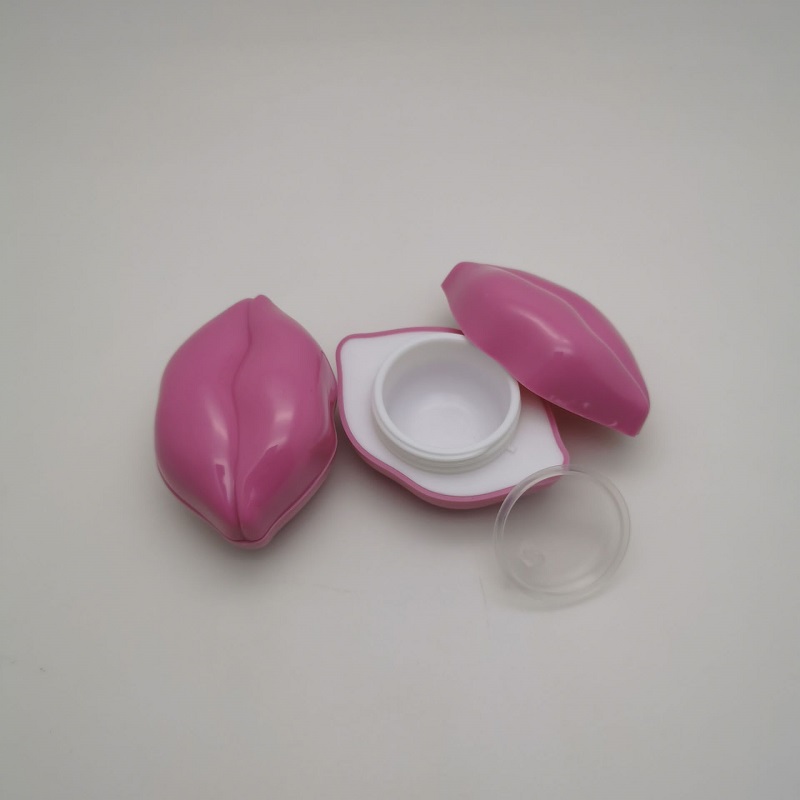 10g Unique Pink Big Mouth Shaped Facial/Eye Cream Bottle Cosmetic Container Plastic Cream Jar With Hand Pad