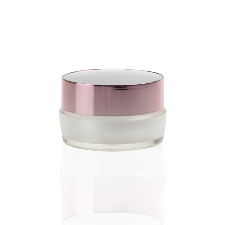 10g acrylic jar skin care cream jar UV pink aluminum cap with acrylic jars for cosmetics