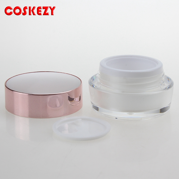 10g acrylic jar skin care cream jar UV pink aluminum cap with acrylic jars for cosmetics