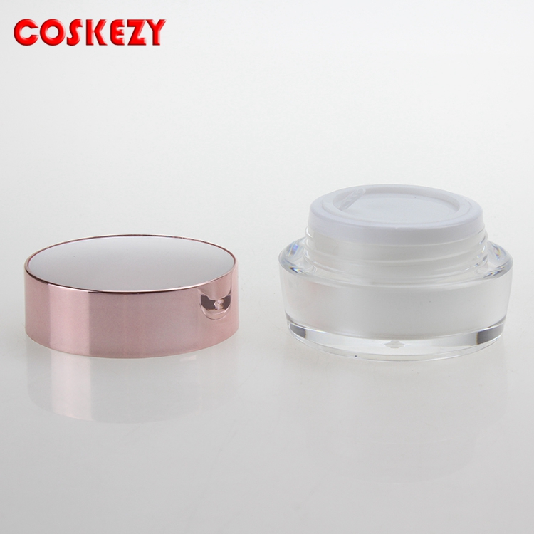 10g acrylic jar skin care cream jar UV pink aluminum cap with acrylic jars for cosmetics