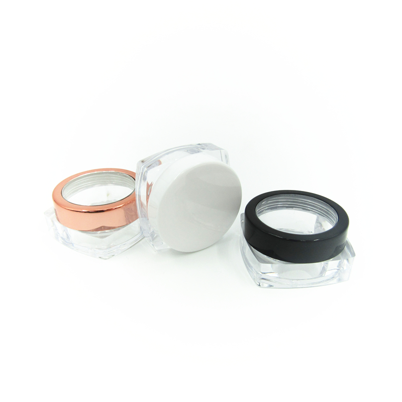 10g cheap square empty plastic clear cosmetic loose powder jar with sifter