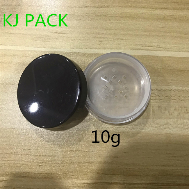 10g cosmetics containers and packaging black jars for loose powder mineral container