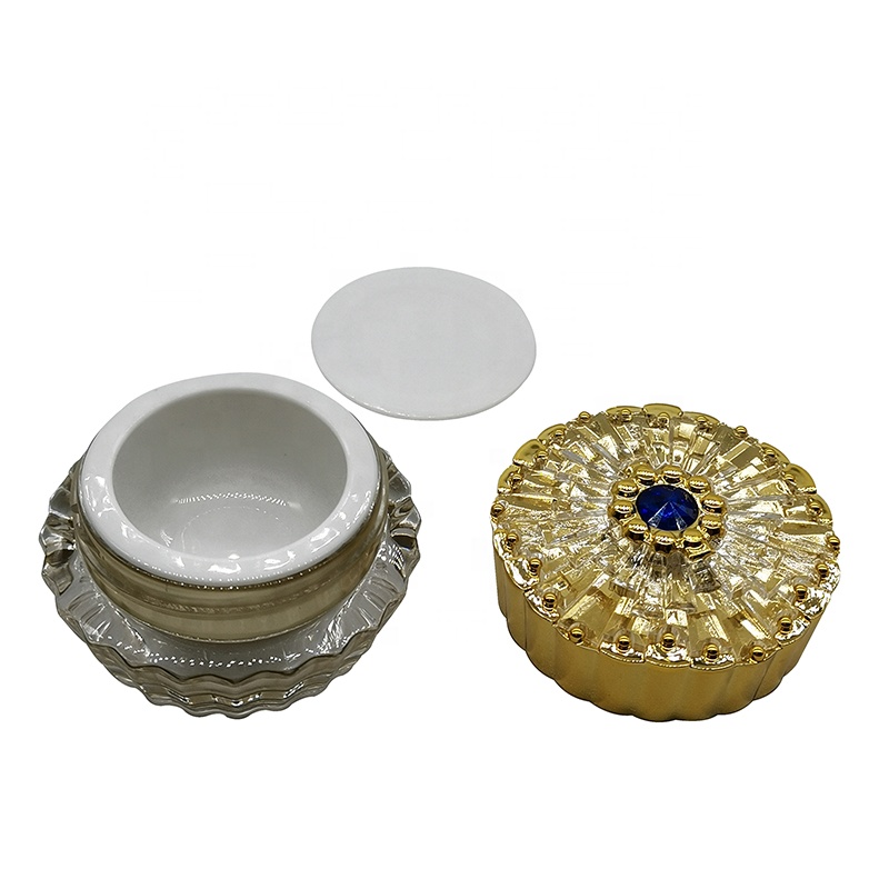 10g custom label luxury gem bottle gold acrylic container cosmetic cream jar