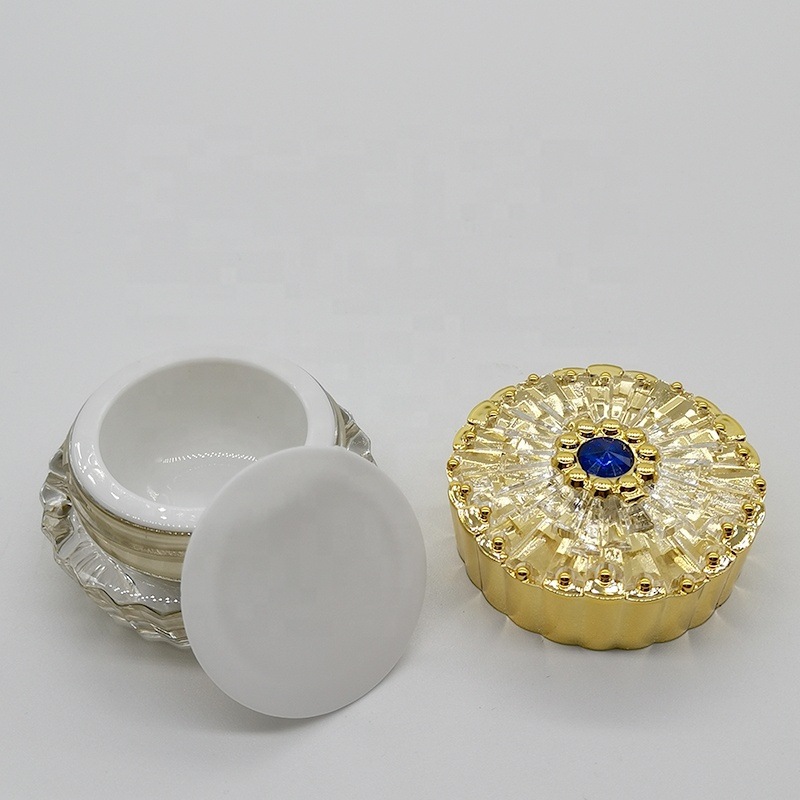 10g custom label luxury gem bottle gold acrylic container cosmetic cream jar